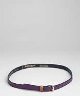 Maison Boinet aubergine leather skinny belt style# 320084301