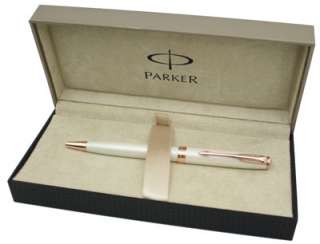 Parker Sonnet Ballpoint Pen, Pearl w/Pink Gold Trim  