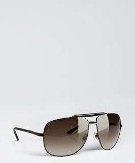 Gucci brown squared aviator sunglasses