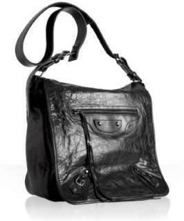 Balenciaga black goatskin Besace flap messenger bag   up to 