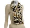 kashmere beige zebra printed cashmere fringe scarf