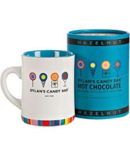 Dylans Candy Bar logo mug with hazelnut hot chocolate tube   