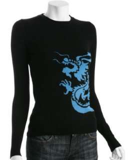 C3 Collection black cashmere dragon intarsia sweater   up to 