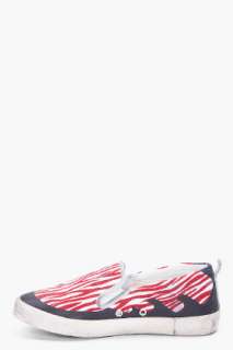 Golden Goose Red And White Zebra Hanami Shoes for men  