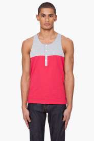 SHADES OF GREY BY MICAH COHEN Tonal Henley Tank Top