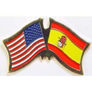  American & Spain Flags Pin 1 Arts, Crafts & Sewing