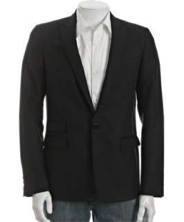 Dsquared2 black cotton silk tuxedo stripe 1 button blazer   up 