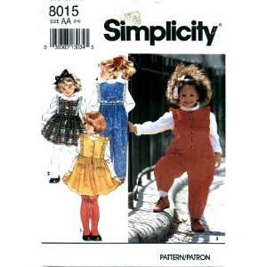  Simplicity 8015 Sewing Pattern Toddler Girls Jumper & Jumpsuit 