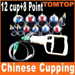 New Medical 12 Body Cupping Set+8 Magnets Point Therapy  