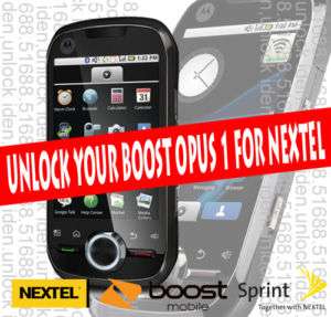 UNLOCK SOFTWARE 4 BOOST MOBILE OPUS1 i1 FOR NEXTEL INT.  