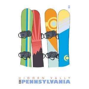  Hidden Valley, Pennsylvania, Snowboards in the Snow Giclee 