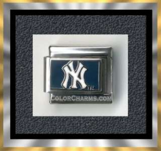 LICENSED MLB NEW YORK YANKEES NY LOGO 9mm ITALIAN CHARM  