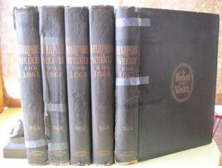   VOLUMES, Bound HARPERS WEEKLY Newspapers,1861  1865,Civil War  