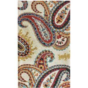  Hand Tufted Wool Carpet Area Rug 8x10 Ivory Paisleys 