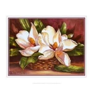  Magnolias in Basket by Peggy Thatch Sibley 10x8