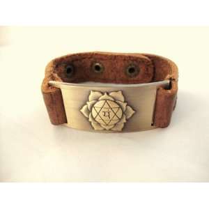  Heart Chakra Leather Bracelet, Adjustable Jewelry