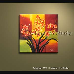   Art Floral Oil Painting Orchid Flower Yellow Taiwanese G029  