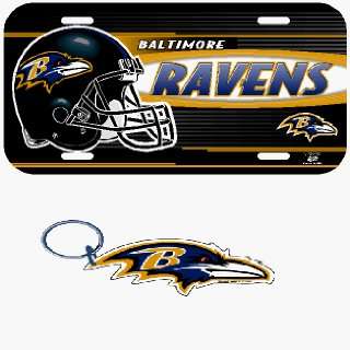  Baltimore Ravens License Plate & Key Ring Auto Set Sports 