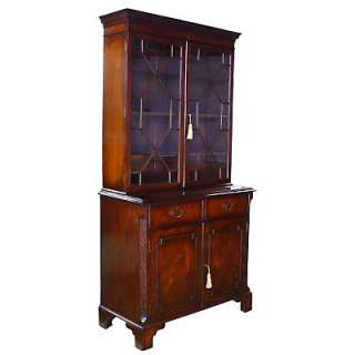  Revival Antique Mahogany Astragal Glazed Bookcase Display Cabinet x