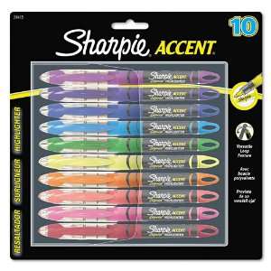    Accent Liquid Pen Style Highlighter, Chisel Tip, Assorted, 10/Set 