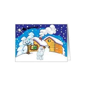  Poodle Log Cabin Christmas Card Card Health & Personal 
