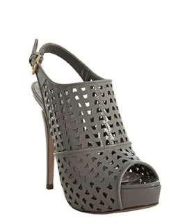 Miu Miu grey perforated patent leather platform sandals   up 