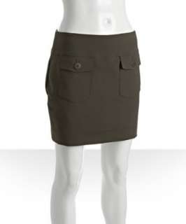 Nicole Miller olive stretch cotton pocket detail mini skirt   