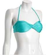 Vix Swimwear jade solid twisted bandeau bikini top style# 316353001