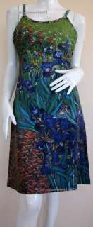 Vincent Van Goghs IRISES New Hand Printed Art Dress L  