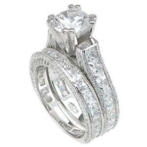   Ct Round Princess Solitaire Engagement Ring Wedding Set (7) Jewelry