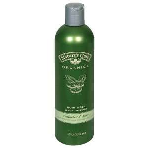  Natures Gate Body Wash, Cucumber & Mint, 12 Ounce Bottles 