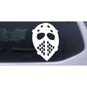 Hockey Mask Sports Car Window Wall Laptop Decal Sticker    White 12in 
