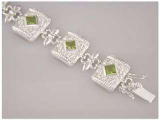 JDL PRINCESS CUT PERIDOT BRACELET  