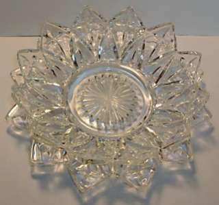 CRYSTAL Two Piece CLEAR GLASS Candle Holder SAW TOOTH  