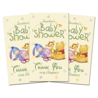 10 BABY POOH BABY SHOWER Party Favor THANK YOU TAGS  