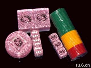 GIFT Hello KITTY Large Size Mahjong Game Pink Set  