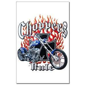  Mini Poster Print Choppers Rule Flaming Motorcycle and 
