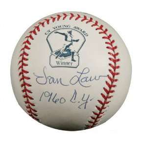  Vern Law Autographed Cy Young Baseball with 1960 CY 
