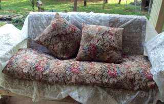 Covered Porch Swing ,Glider. Wicker Settee SlipCovers 4UR Cushions Vtg 