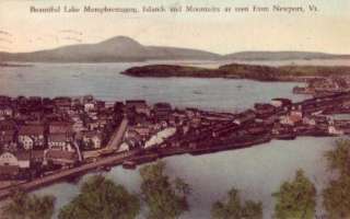 Hand Colored Beautiful Lake Memphremagog, NEWPORT, VT  