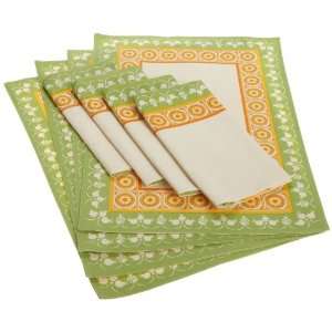   DII Summer Citrus Print Placemat and Napkin, Set of 8