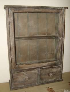 Primitive French Country Shabby Old Barnwood CABINET SHELF SPICE 