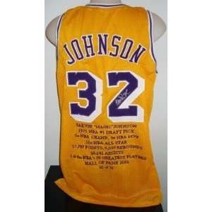  Magic Johnson Uniform   LA Stats LE 32 JSA   Autographed NBA Jerseys
