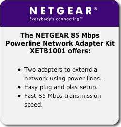  Netgear 85Mbps Powerline Network Adapter Kit   XETB1001 