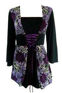 Purple and Black Plus size Fiona Corset Blouse  