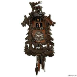 Kassel™ Cuckoo Clock Features Hand Carved Wooden Accents Deer/Elk 
