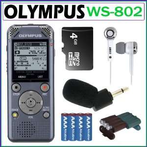  Olympus WS 802 4GB Digital Voice Recorder in Silver + 4GB 