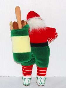 Painted Felt Sports Santa Doll Figure  