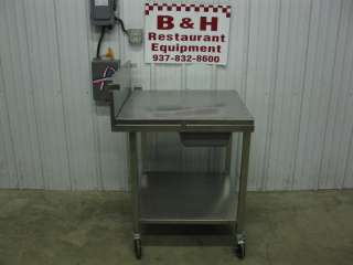 You are looking at an Amtekco stainless steel chicken breading table.