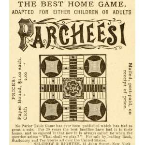  1891 Ad Parcheesi Antique Board Game Selchow Righter 41 